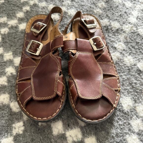 Born Shoes Fisherman Sandals Mens Size 8 EU 39 Leather Buckle Comfort - Picture 2 of 10
